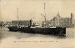 CPA Dampfer La Ville De Tunis, CGT, French Line - Other & Unclassified