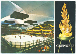 CPSM 10,5 X 15 Xèmes Jeux Olympiques D'Hiver De GRENOBLE 1968 Olympics Games Stade De Glace Match Hockey Flamme - Grenoble