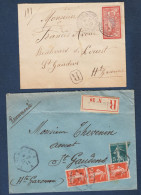 Haute Garonne - 2 Enveloppes Recommandées De Toulouse - 1877-1920: Periodo Semi Moderno