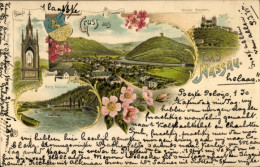 Lithographie Bad Nassau An Der Lahn, Kloster Arnstein, Burg, Panorama - Other & Unclassified