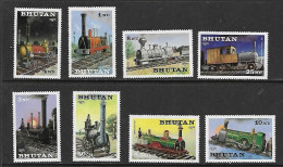 BHOUTAN 1984 TRAINS YVERT N°625/632 NEUF MNH** - Eisenbahnen