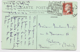 FRANCE PASTEUR 45C CARTE DAGUIN FOIRE ST GERMAIN PCE ST SULPICE PARIS 45 1925 POUR SUISSE - Annullamenti Meccanici (pubblicitari)