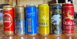 BHUTAN 6 Different Beer Cans - Lattine