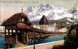 CPA Luzern Stadt Schweiz, Kapelbrücke Und Pilatus - Other & Unclassified