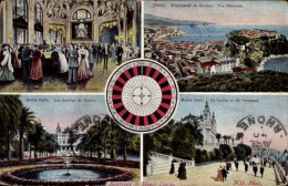 CPA Monte Carlo Monaco, Vue Générale, Casino, La Salle De Roulette, Les Jardins, Les Terrasses - Autres & Non Classés
