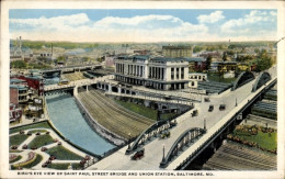 CPA Baltimore Maryland USA, Saint Paul Street Bridge Und Union Station - Otros & Sin Clasificación