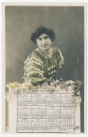 CPA Calendrier Heureux 1907 (7)  Photo Jeune Fille - New Year