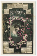 CPA  Calendrier 1911 (10) Jeune Femme  Roses  Gui  Houx  Bonne Année - Nouvel An