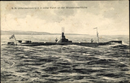 CPA Deutsches U Boot, SM U 2 In Voller Fahrt An Der Wasseroberfläche - Other & Unclassified