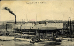 CPA Österreichisches Kriegsschiff, SMS Radetzky, Stapellauf - Other & Unclassified