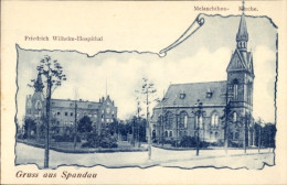 CPA Berlin Spandau, Friedrich-Wilhelm-Hospital, Melanchthon-Kirche - Autres & Non Classés