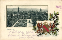Gaufré Blason Lithographie Karlsruhe In Bade Württemberg, Platz - Other & Unclassified