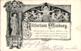 Studentika Lithographie Offenburg In Bade Schwarzwald, Abiturium, Engel, Professor, Jahr 1904 - Sonstige & Ohne Zuordnung