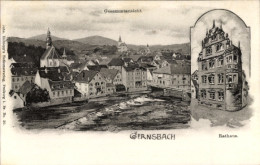 Lithographie Gernsbach Im Murgtal Schwarzwald, Gesamtansicht, Rathaus - Sonstige & Ohne Zuordnung