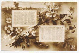 CPA  Calendrier 1920 (3) Bonne Année   Fleurs  Roses Trèfle à Quatre Feuilles - Nouvel An