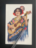 V177S - Tipo Espanol Num. 9 - Femme - Illustateur R MIR - Espagne - Andres Mir Barcelona - Flamenco Guitare - Other & Unclassified