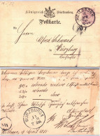 Allemagne - Postkarte Deutches Reich 5 Pfennig - Poststempel Heilbronn 1881 - Poststempel Würzburg II - Andere & Zonder Classificatie