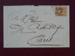 FRANCE   LETTRE RR  1861 LYON  A PARIS .ROTSCHILD  + N°13 + AFF. INTERESSANT+DP7 - 1849-1876: Periodo Clásico