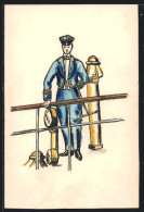 Künstler-AK Handgemalt: Marineoffizier In Galauniform  - 1900-1949