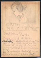 Künstler-AK Handgemalt: Unserm Lieben Hallo Zum Trost  - 1900-1949