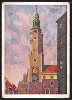Künstler-AK Görlitz, Blick Zum Rathausturm  - Görlitz