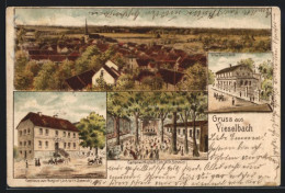 Lithographie Vieselbach, Gasthaus Zum Burghof, Villa Deinhardt  - Otros & Sin Clasificación