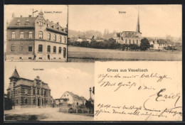 AK Vieselbach, Sparkasse, Kaiserl. Postamt, Kirche  - Otros & Sin Clasificación