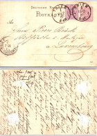 Allemagne - Postkarte Deutches Reich 5 Pfennig - Poststempel Trier 1887 - Poststempel Luxembourg-ville 1887 - Autres & Non Classés