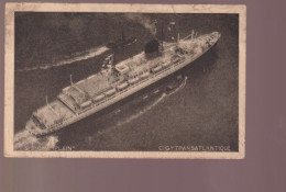 Cpa , Cie Gle  Transatlantiques  "Champlain " ,  Voyagé - Passagiersschepen