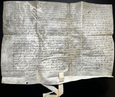 PARCHEMIN EN PEAU / 16 AVRIL 1731 / SIGNE DIDIER COMTE DE MONTJOYE / GOMBART / EVOCATION COMTE DE BOURGOGNE 35 X 26 Cm - Manuscritos