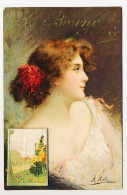 CPA Avec Petit Calendrier 1907 (8)  Peinture D'Angelo Asti Femme  Bonne Année - New Year