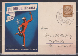 Dt.Reich Tag Der Briefmarke 1939 MiNo. P 239/02 SSt Mainz 8.1.39 Mit Rs. Grußtext (4 Worte 75.-) - Briefkaarten