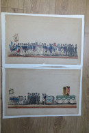 2  Planches Originales Relieurs Et Typographes œuvres De Louis Théodore Eugène Gluck 25/06/1840 Strasbourg - Verzamelingen