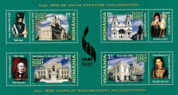 Romania 2008 - Iasi 600 Years Of Documentary Accreditation,, Perforate, Souvenir Sheet ,  MNH ,Mi.Bl.434 - Neufs