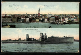 AK Kiel, Hochseetorpedoboot, Stadtpanorama  - Warships