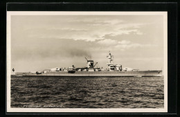 AK Kriegsmarine, Panzerschiff Deutschland, Seitenansicht  - Warships