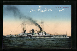 AK Kriegsschiff S.M.S. Nassau In Voller Fahrt  - Krieg