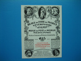 (1936) Huile De Foie De Morue - Comptoir Franco-Norvégien à Dunkerque (Nord) - Publicités