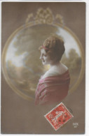 Carte Fantaisie Portrait Femme DIX N° 97 Fabrication Française CPA Circulée 1915 - Frauen