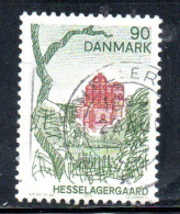 DANEMARK DANMARK DENMARK DANIMARCA 1974 VIEWS HESSELAGERGAARD 90o USED USATO OBLITERE' - Used Stamps