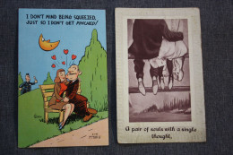 HUMOUR, COMICS - Old Postcard 1930s - Usa Edition - - 2 PCs Lot - Humor