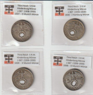 5 Reichsmark (von Hindenburg), 4 Pièces 1936 à 1939 - 5 Reichsmark
