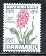 DANEMARK DANMARK DENMARK DANIMARCA 1974 COPENHAGEN BOTANICAL GARDEN CENTENARY PURPLE ORCHID FLOWER FLORA 120o MNH - Unused Stamps