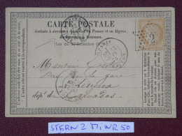 FRANCE  CARTE 1873 ETOILE DE PARIS N° 2 A LISIEUX   + 15C  + AFF. INTERESSANT+DP7 - 1849-1876: Periodo Clásico