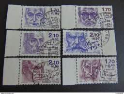 Magnifique Série Des Personnages Célèbres De 1985 N°. 2355 à 2360 Oblitérés En Bord De Feuille Ayant Réellement Circulé - Used Stamps