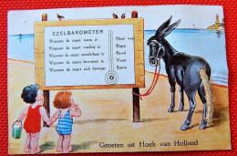 FANTAISIES - HUMOUR - Ezelbarometer  -  Groeten Uit Hoek Van Holland ! - Cartoline Con Meccanismi