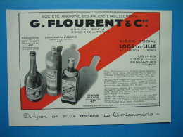(1937) Calvados, Schiedam, Genièvre - G. FLOURENT - Loos-lez-Lille (Nord) - Usines à Loos Et Fervaques (Calvados) - Publicités