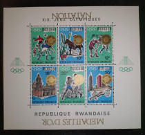 Rwanda - BL15 - Natation - Médailles Renversées - JO Mexico - 1968 - MNH - Unused Stamps
