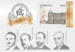 Romania 2013-100 Years Anniversary-Bucharest University Of Economic Studies SS ,perfor.,souvenir Sheet , MNH ,Mi.Bl.556 - Ongebruikt