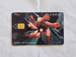 CUBA-(CU-ETE-0036B)-Flor De La Majagua-(84)-($10.00)-(0001991990)-used Card+1card Prepiad Free - Kuba
